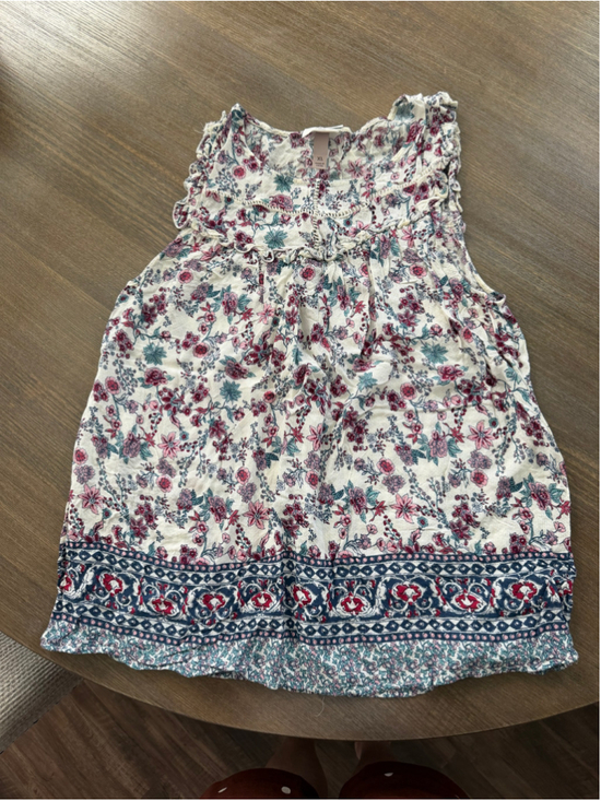 Knox Rose Tops - Knox Rose Floral Blouse XL White Pink Sleeveless Top EUC